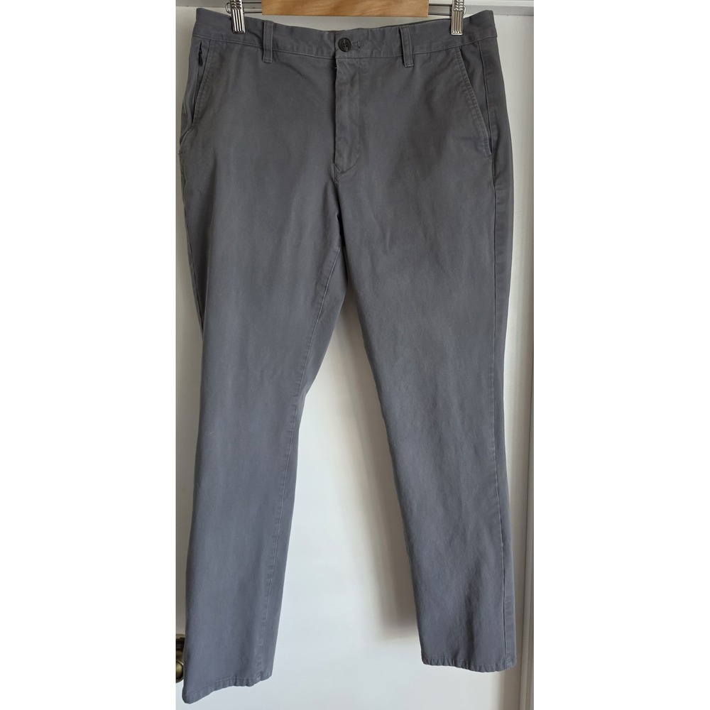 Bonobos Pants Men 34x32 Grey Slim Chino Casual Cotton Stretch Trousers Slacks